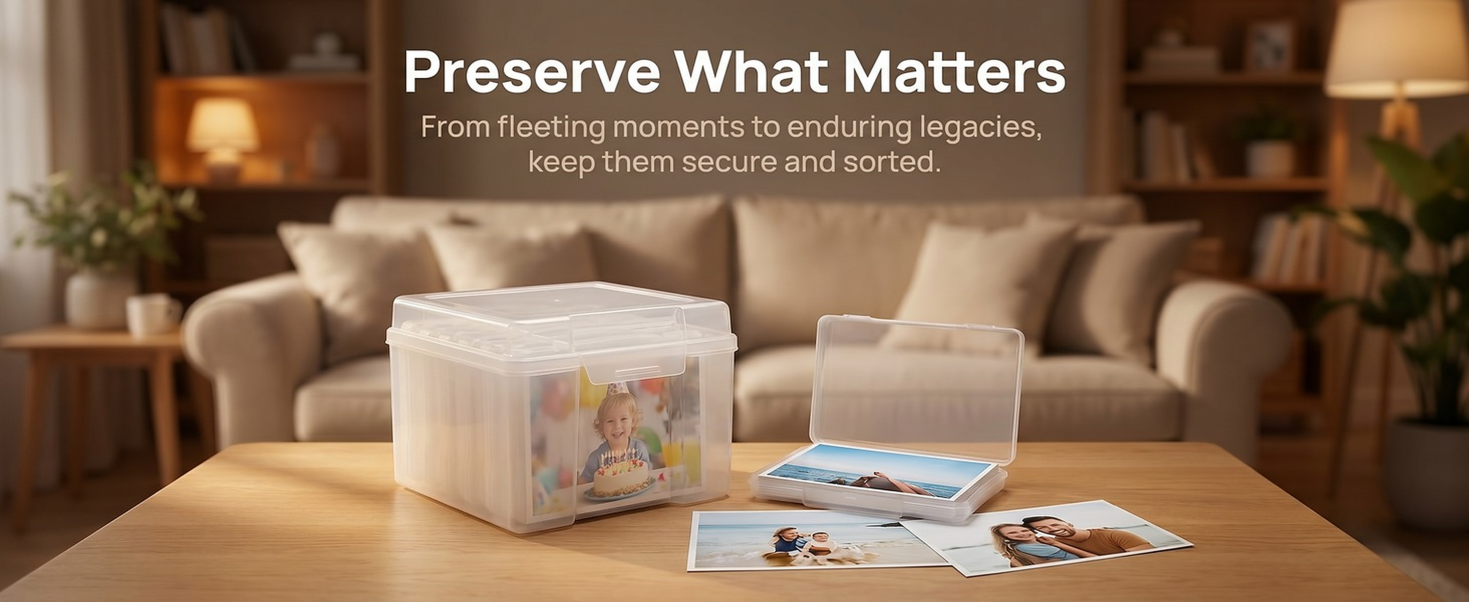 Clear Photo & Card Storage Box Collection — enhanced product detail 3